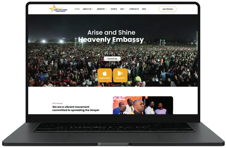 Arise and Shine website designed by Index Hosting