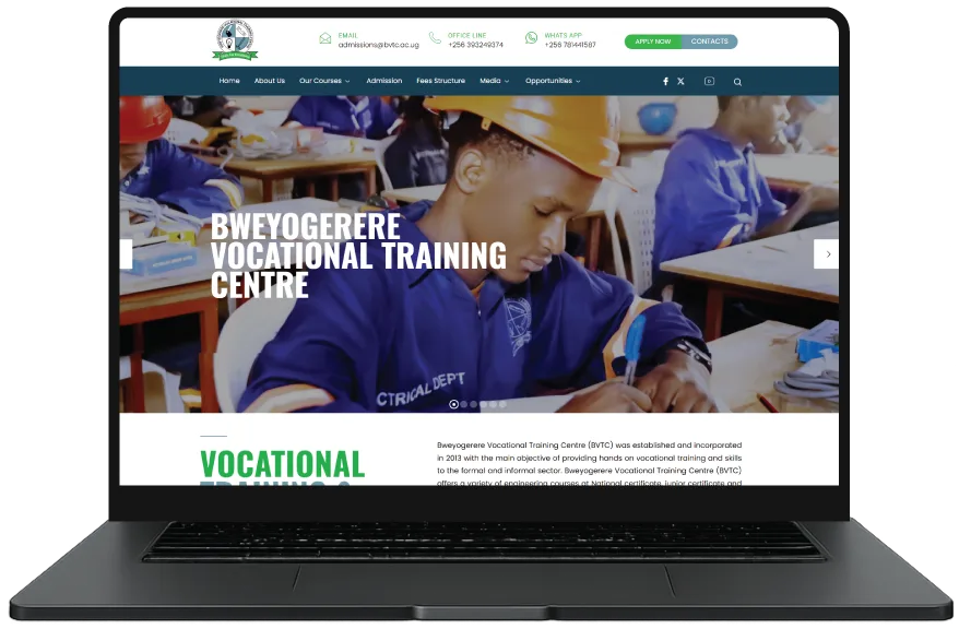 BVTC website designed by Index Hosting