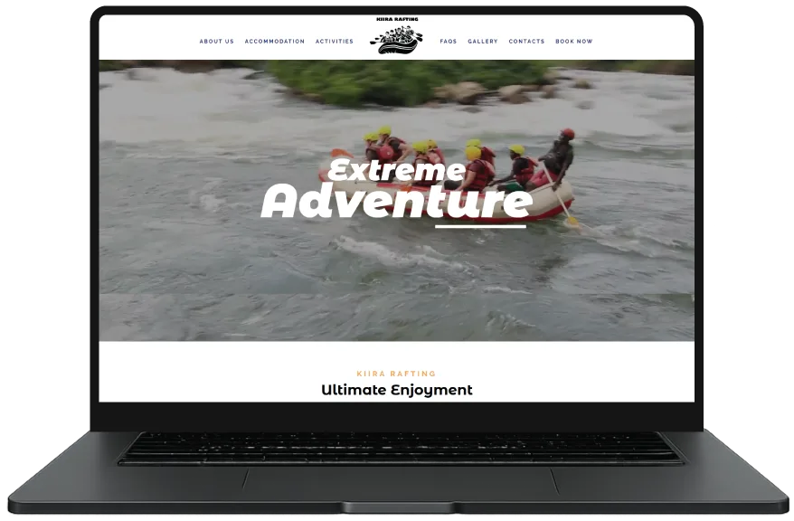 Kiira Rafting website designed by Index Hosting