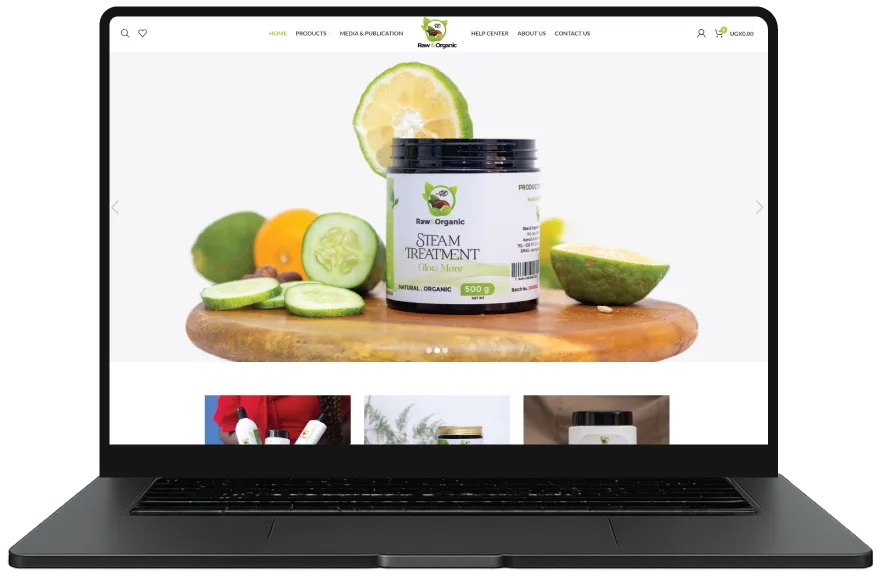Raw & Organic website designed by Index Hosting